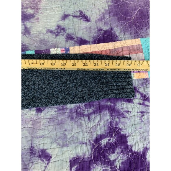 LOGG By H&M Mens Medium Pullover Sweater Knit Blue Mock Neck 1/4 Button - Picture 7 of 8